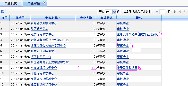 毕业审核标签页